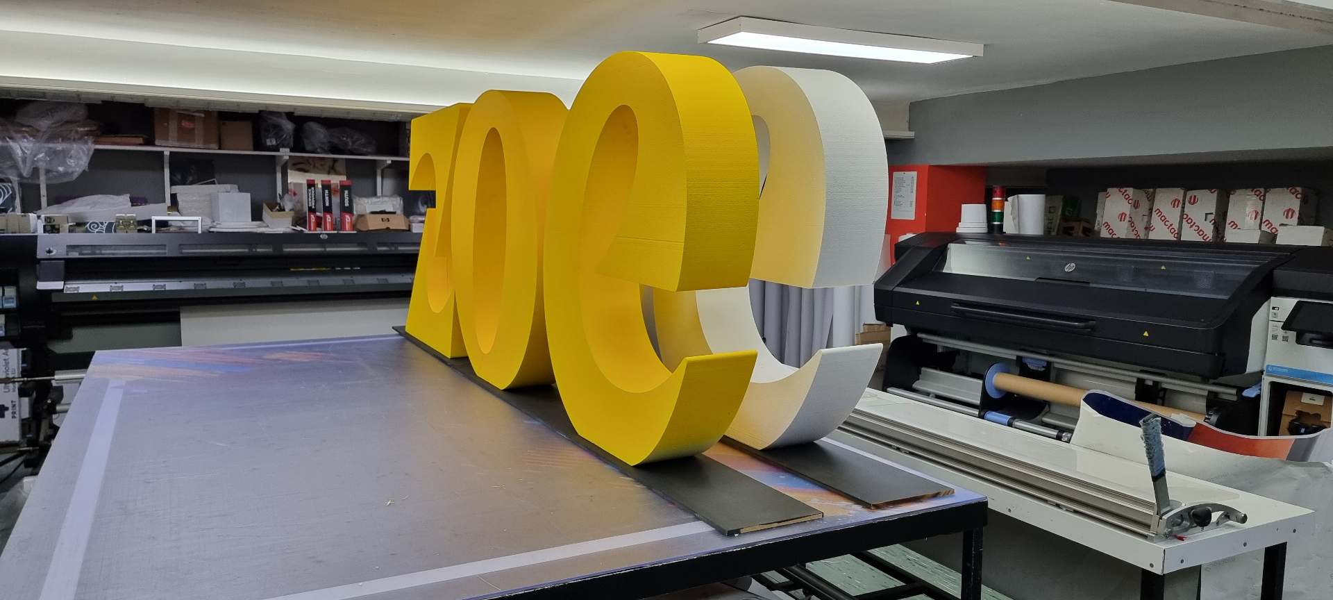 3D Yellow Letters Installation